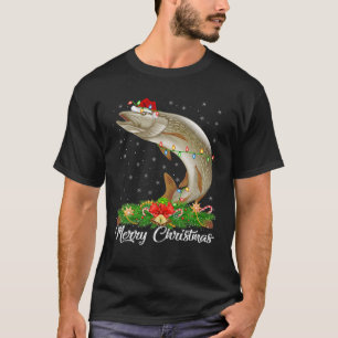 Fischen Lover Matching Weihnachtsmannmütze Pike F T-Shirt