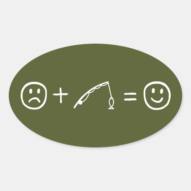 Fischen macht dich glücklich ovaler aufkleber (Vorderseite)