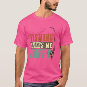 Fischen macht mich glücklich, Fischern Fliegenfisc T-Shirt