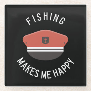 Fischen macht mich glücklich glasuntersetzer