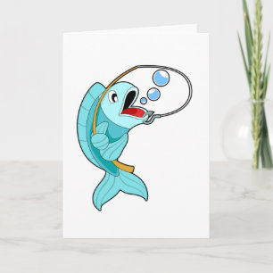 Fischen mit Angelrute Karte