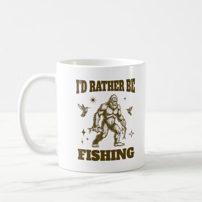 Fischen mit Bigfoot Ich würde eher Sasquatch fisch Kaffeetasse (Links)