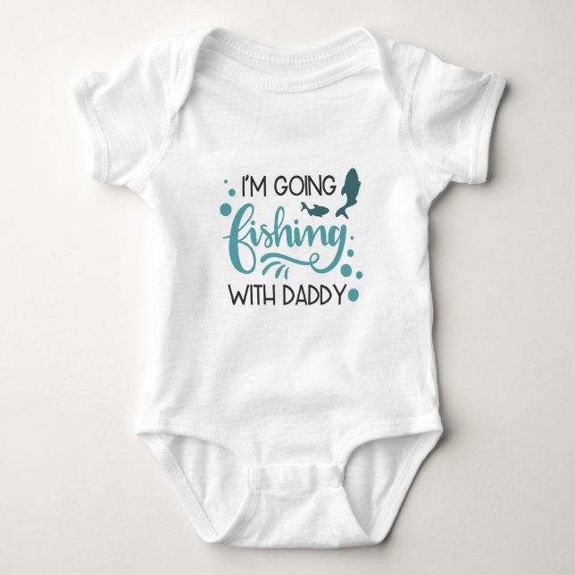 Fischen mit Daddy Baby Bodysuit Strampler (Vorderseite)