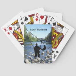Fischen mit Fischern im Fluss Personalize Spielkarten