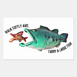 Fischen mit Höflichkeit in der künstlerischen Mike Rechteckiger Aufkleber
