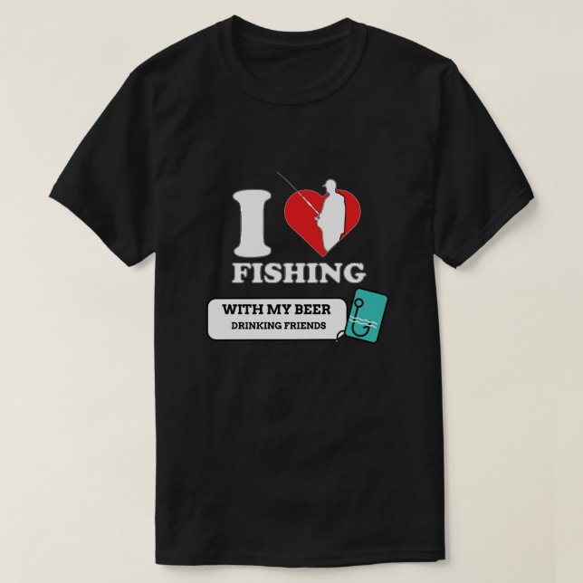 FISCHEN MIT MEINEM FREUND T-Shirt (Design vorne)