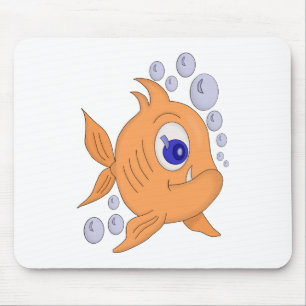 Fischen mit scharfen Zähnen Mousepad
