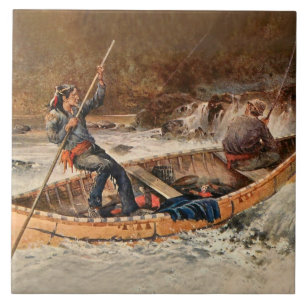 „Fischen nach Forellen“ Western Art von Frank Fell Fliese
