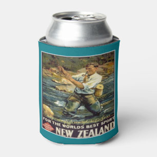 "Fischen Neuseeland-Vintage" Dosenkühler
