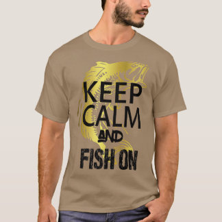Fischen Ruhe und Fisch auf witzigen Abschlag halte T-Shirt