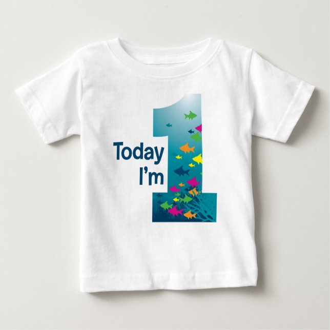 Fischen Sie 1. Geburtstag Baby T-shirt (Vorderseite)