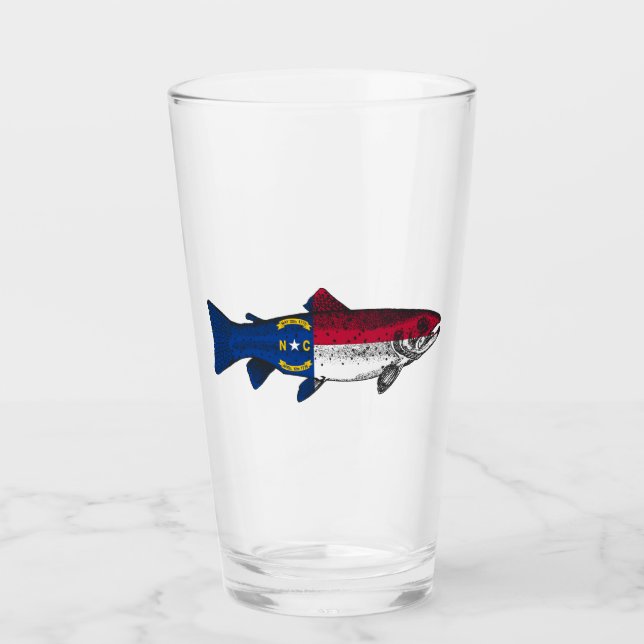 Fischen Sie in North Carolina Forellen Glas (Vorderseite)