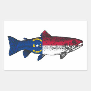Fischen Sie in North Carolina Forellen Rechteckiger Aufkleber