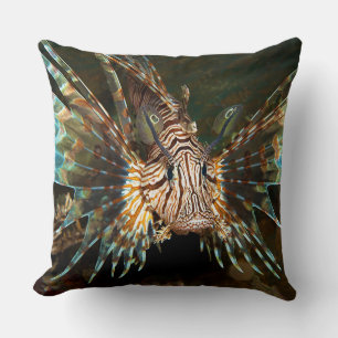 Fischen Sie nah auf! Sehr nahes und intensives Fot Kissen