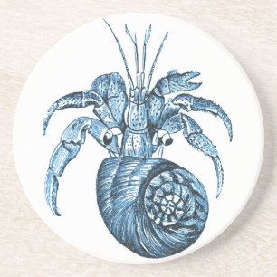 Fischen Sie Strandozeanküstenseeseeblaugeschenke Sandstein Untersetzer