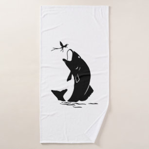 Fischen Sprünge Larvea Hook Fisherman Geschenk Badehandtuch