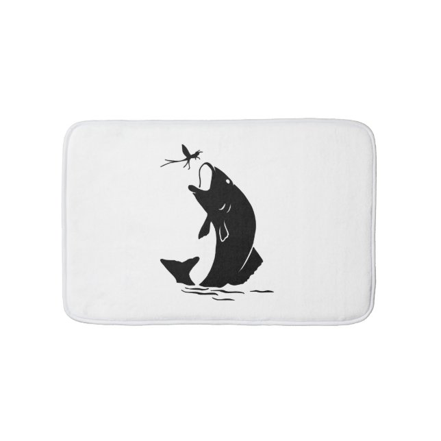 Fischen Sprünge Larvea Hook Fisherman Geschenk Badematte (Vorderseite)