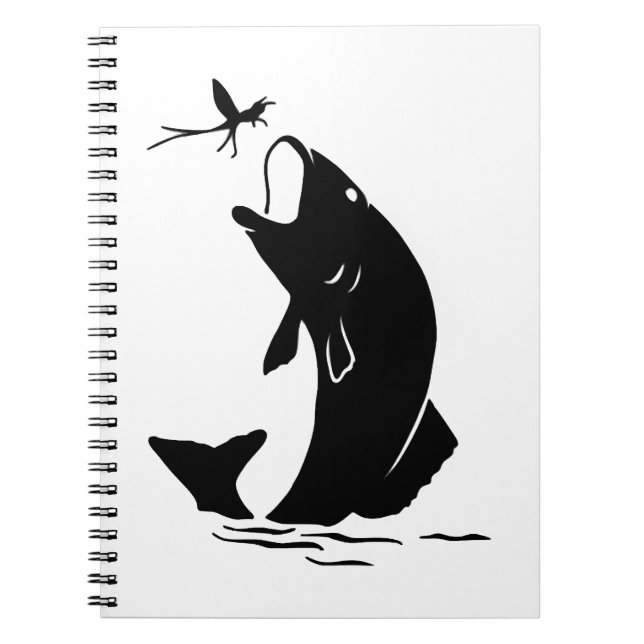 Fischen Sprünge Larvea Hook Fisherman Geschenk Notizblock (Vorderseite)