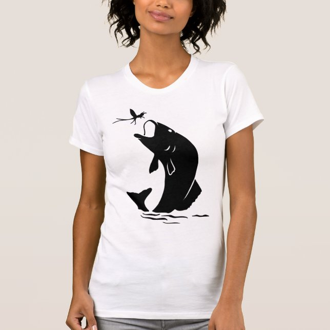 Fischen Sprünge Larvea Hook Fisherman Geschenk T-Shirt (Vorderseite)