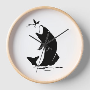 Fischen Sprünge Larvea Hook Fisherman Geschenk Uhr