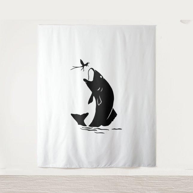 Fischen Sprünge Larvea Hook Fisherman Geschenk Wandteppich (Vorderseite)