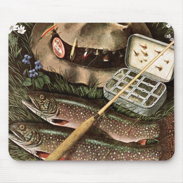 Fischen-Stillleben Mousepad (Vorne)