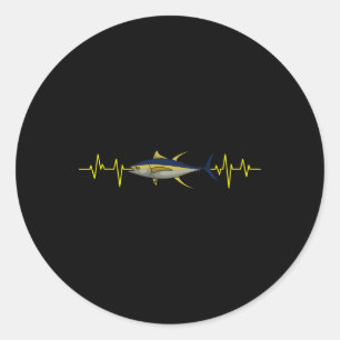 Fischen Thunfisch Herzschlag Fischer Angler Fische Runder Aufkleber
