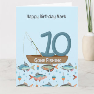 Fischen über 10. Geburtstag Karte