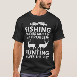 Fischen und Jagd Geschenke Vatertag Spaß Jäger T-Shirt