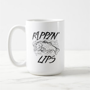Fischen und Lippen aufreißen Kaffeetasse