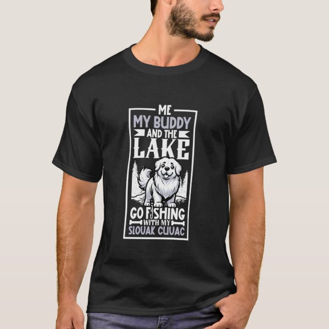 Fischen und slowakischer Cuvac T-Shirt (Vorderseite)