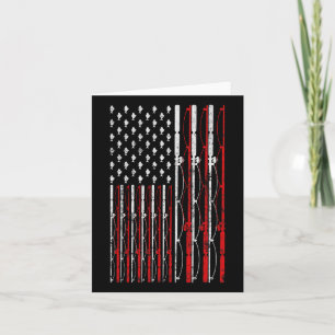 Fischen unter amerikanischer Flagge Vintage Fische Karte