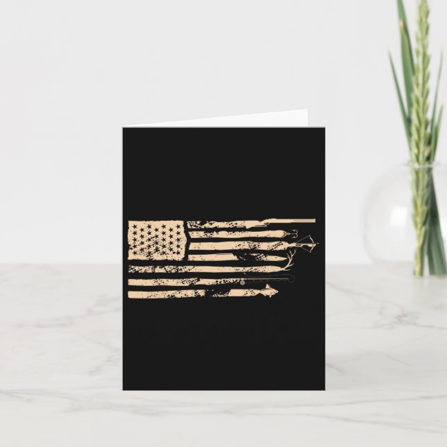 Fischen unter amerikanischer Flagge Vintage US-Fis Karte (Vorderseite)