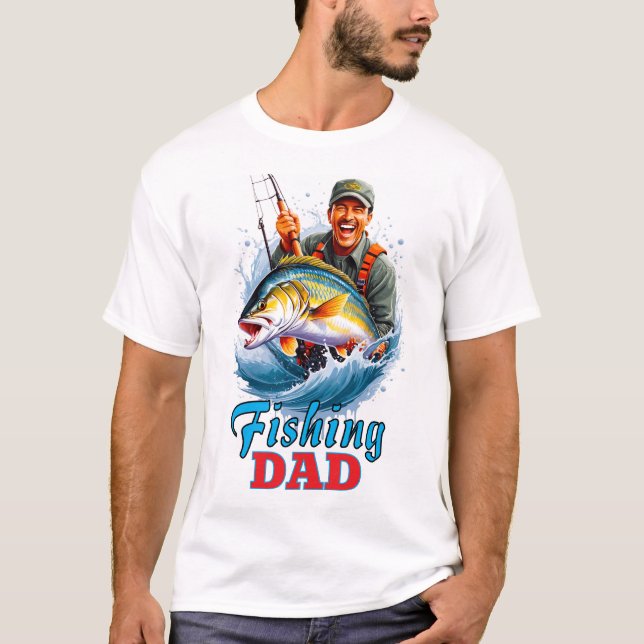 Fischen Vater Glücklicher Vater-Tag Fisch T-Shirt (Vorderseite)