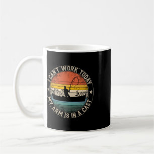 Fischen Vintage Ich kann heute nicht arbeiten Mein Kaffeetasse