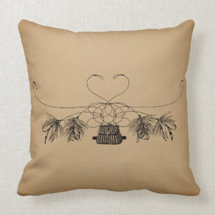 Fischen Vintage Kunst Kissen