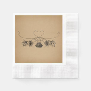 Fischen Vintage Kunst Serviette