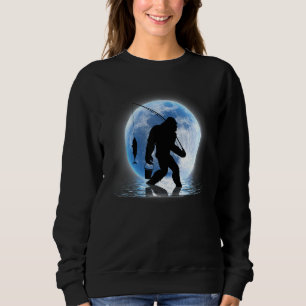Fischen von blauem Mond und Angler für Männertuch Sweatshirt