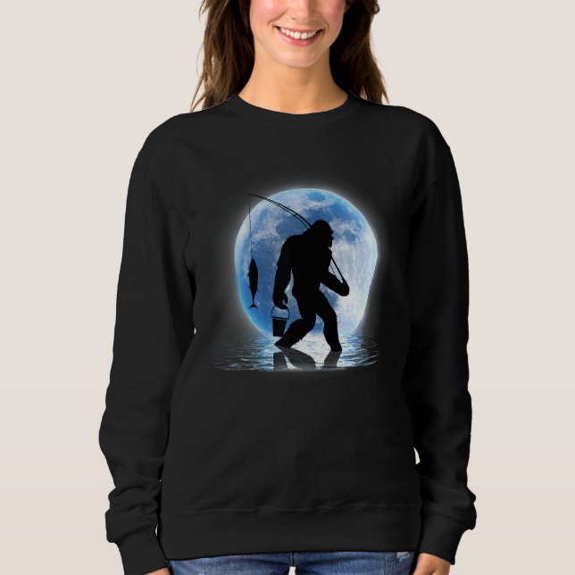 Fischen von blauem Mond und Angler für Männertuch Sweatshirt (Vorderseite)