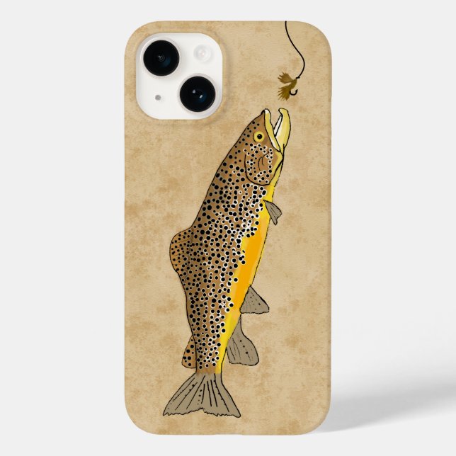 Fischen von Brauner Forelle Case-Mate iPhone Hülle (Rückseite)