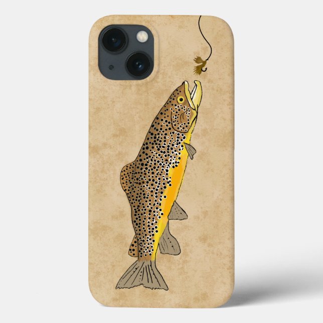 Fischen von Brauner Forelle Case-Mate iPhone Hülle (Rückseite)