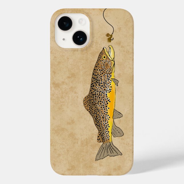 Fischen von Brauner Forelle Case-Mate iPhone Hülle (Rückseite)