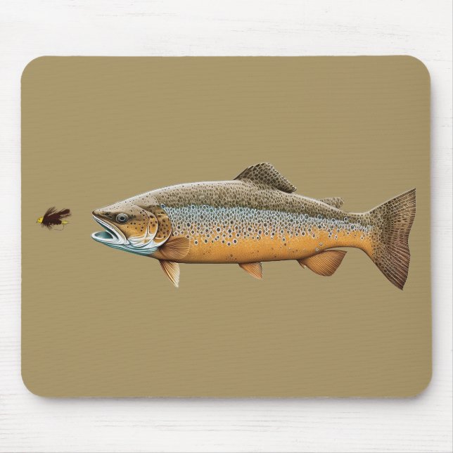 Fischen von Brauner Forelle Mousepad (Vorne)