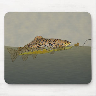 Fischen von Brauner Forelle Mousepad