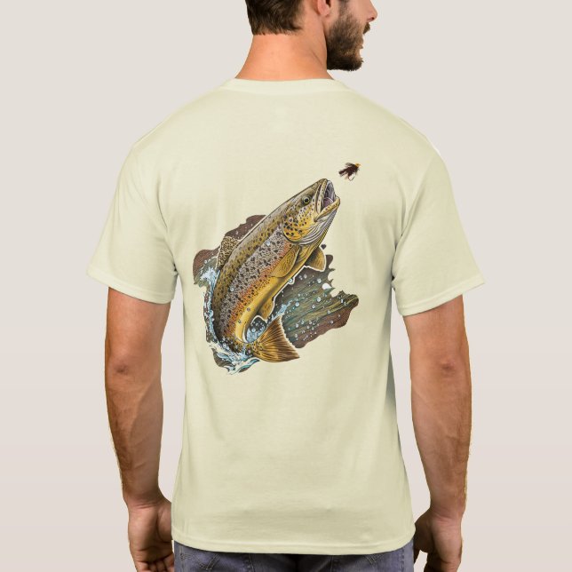 Fischen von Brauner Forelle T-Shirt (Rückseite)