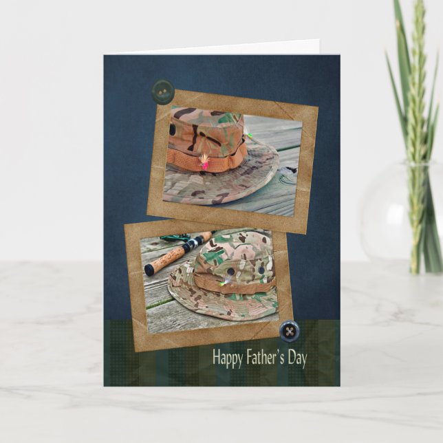 Fischen von Hasen zum Vatertag Karte (Vorderseite)