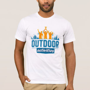 Fischen Wandern Camping ... Logo für Aktivitäten i T-Shirt