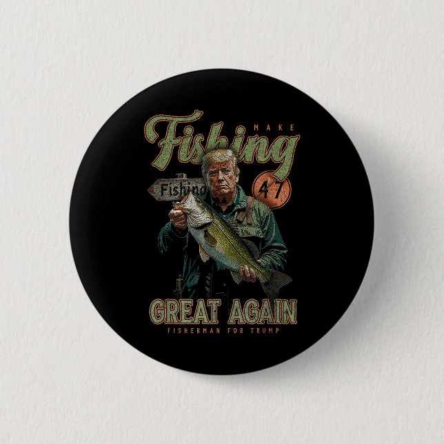 Fischen wieder großartig Funny B Fischen Donald Button (Vorderseite)