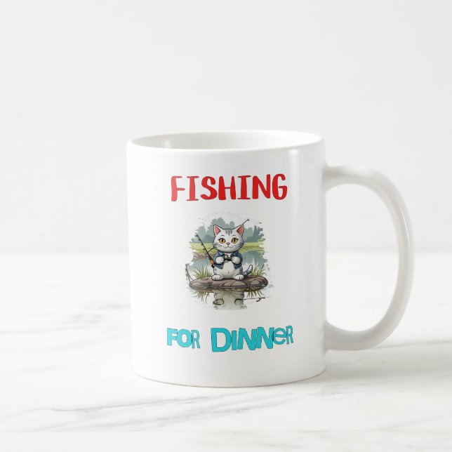 "Fischen zum Abendessen" Kaffeetasse (Rechts)