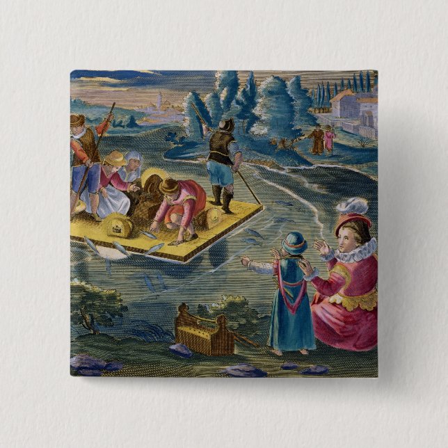 Fischend auf einem See nachts, überziehen Sie 101 Button (Vorderseite)